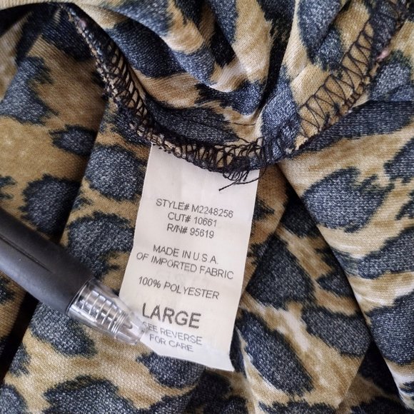 John Paul Richard Leopard Print Stretch Knit Boatneck Blouse - Picture 10 of 11